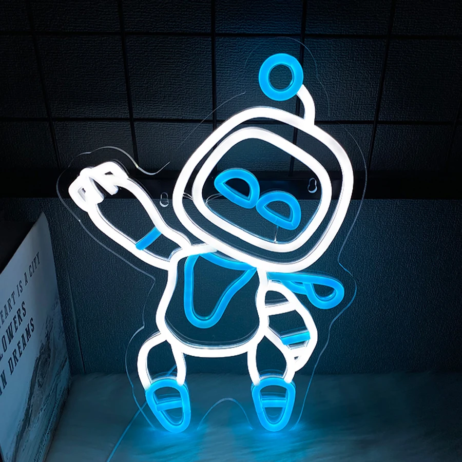 

Astro Robot Neon Sign, Wall Lamp In Gamer Area, Usb Powered, Led Lights Decor In Man Caves, Bars And Bedrooms, Easy To Hang.