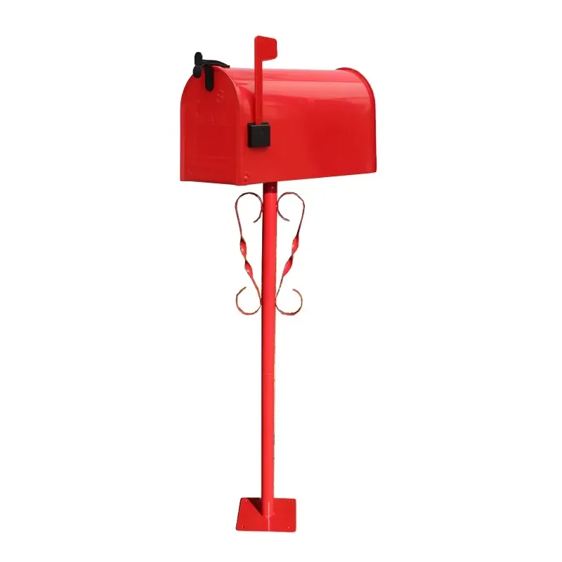 Modern American Style Outdoor Metal Mailbox Standing Post Mount Letter Box For Garden Yard Home Decor Durable Weatherproof