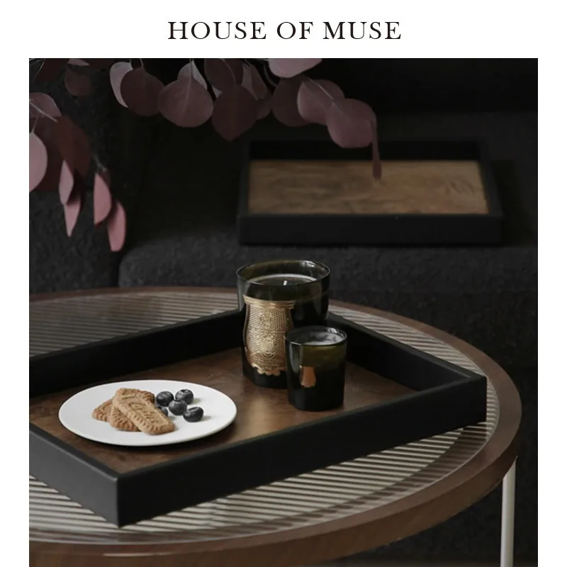 Natural fruit veneer tray, living room, bedroom jewelry tray, home high-end storage tray