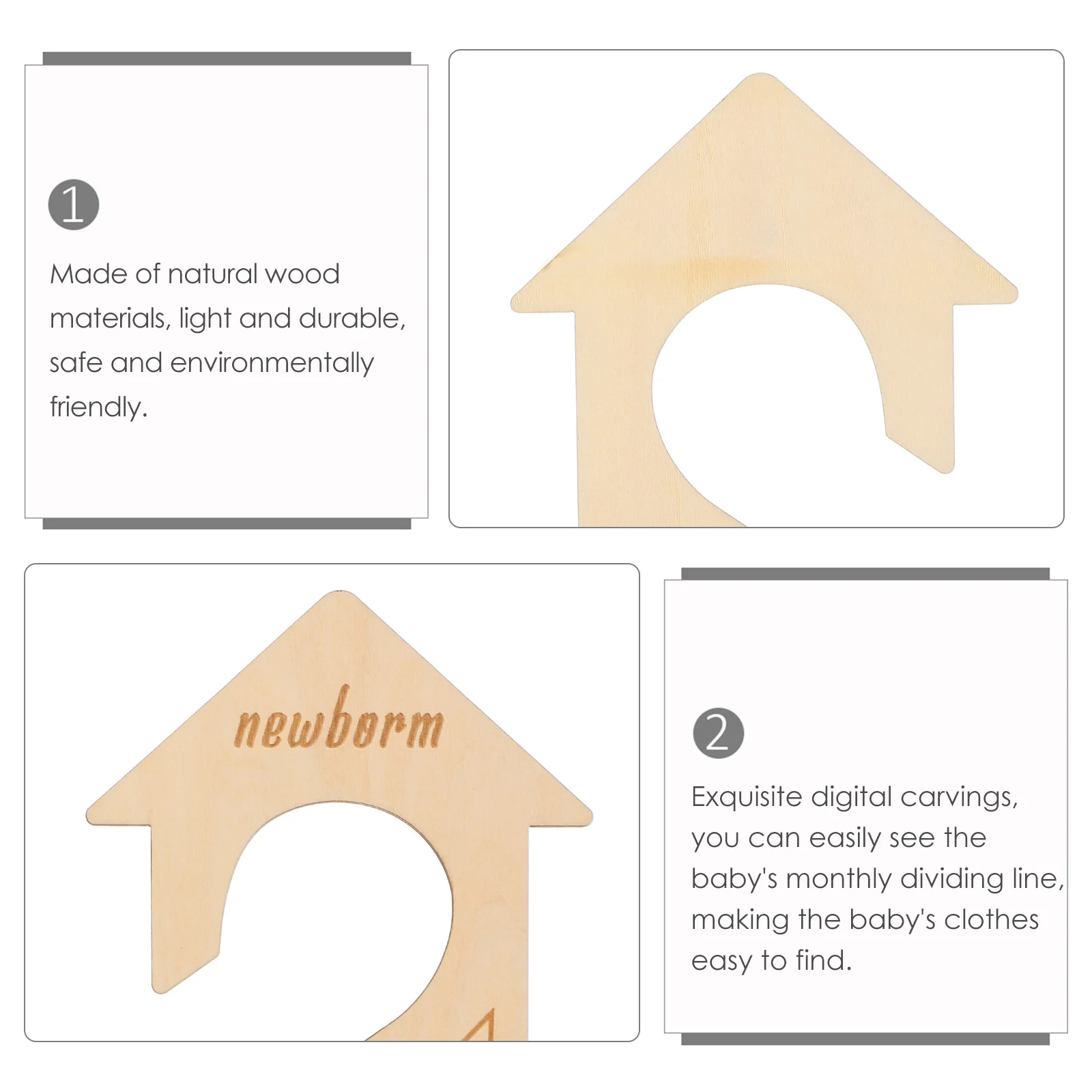 

6Pcs Baby Clothes Dividers Closet Organizer Size Hanger Wooden Nursery Wardrobe Baby Clothes Divider