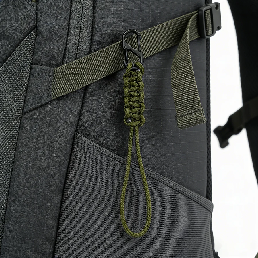New Handmade Braided Outdoor Mountaineering Keychain Unisex 5 Colors Available Emergency Rescue Paracord Key Ring High Quality