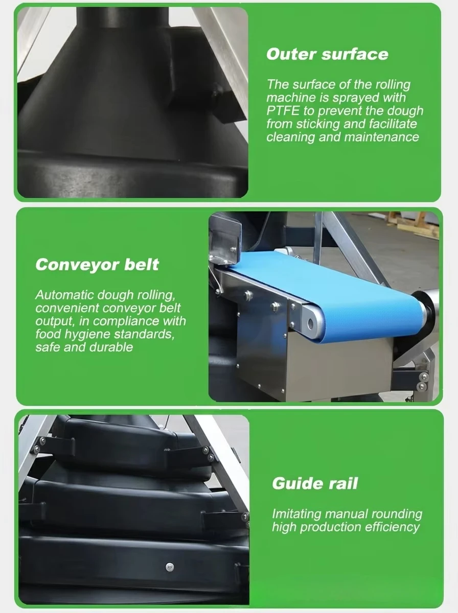 Automatic Divisora Boleadoras De Pan Masa Conical Rounder Bakery Dividing Continuous Dough Divider Rounder Machine