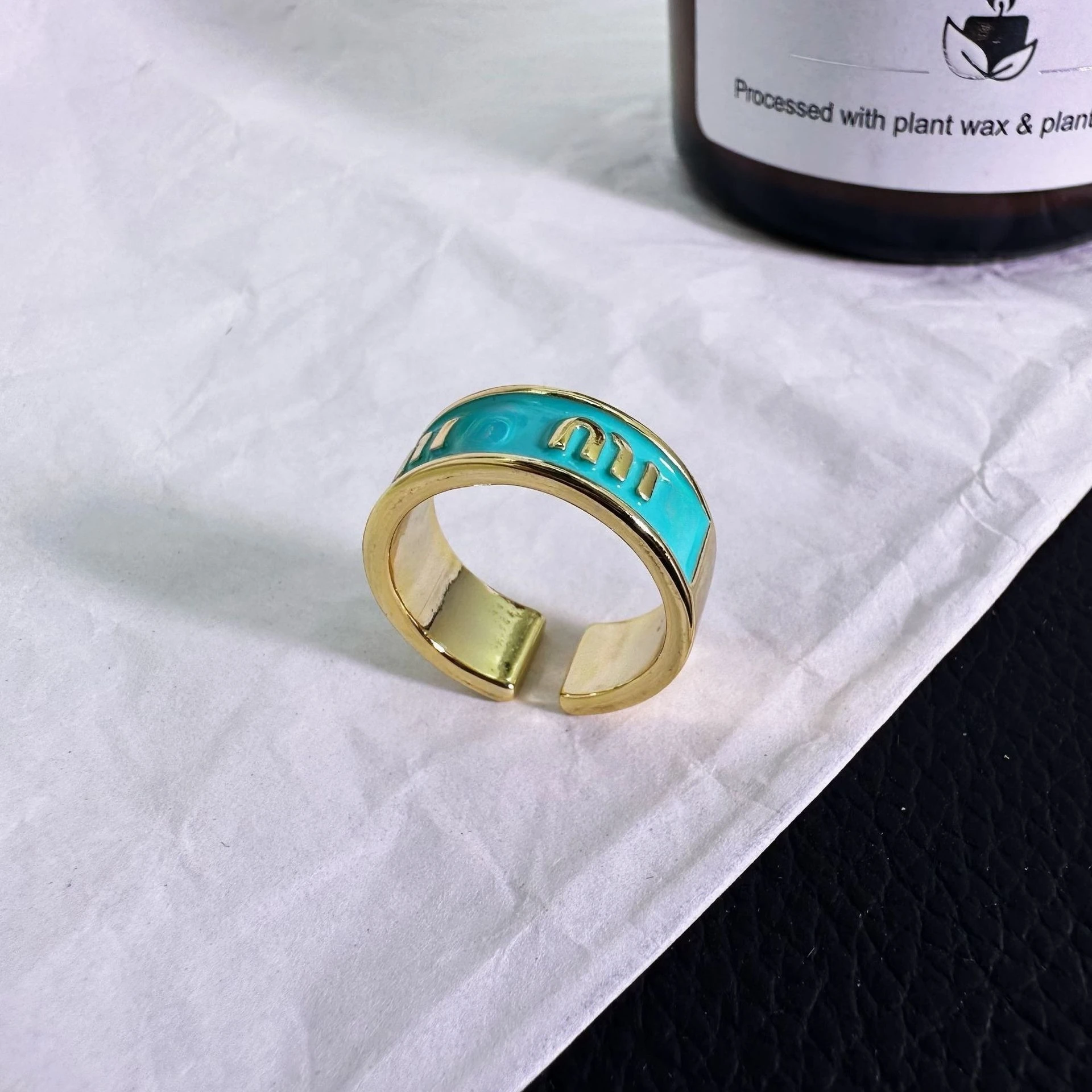 حلقة مفتوحة قابلة للتعديل للنساء، حلقة تكديس بسيطة، حلقة إصبع متوسطة من المينا المطلية بالذهب، مجموعة حلقات مفصل ميدي أنيقة #4