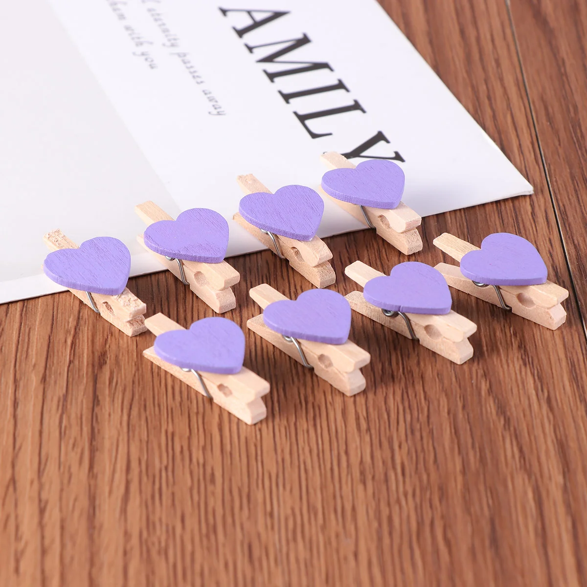 50 Pcs Paper Clips Boards Mini Clothes Pins Pictures Clothespins Love Photo Wood Wooden Nail Bride