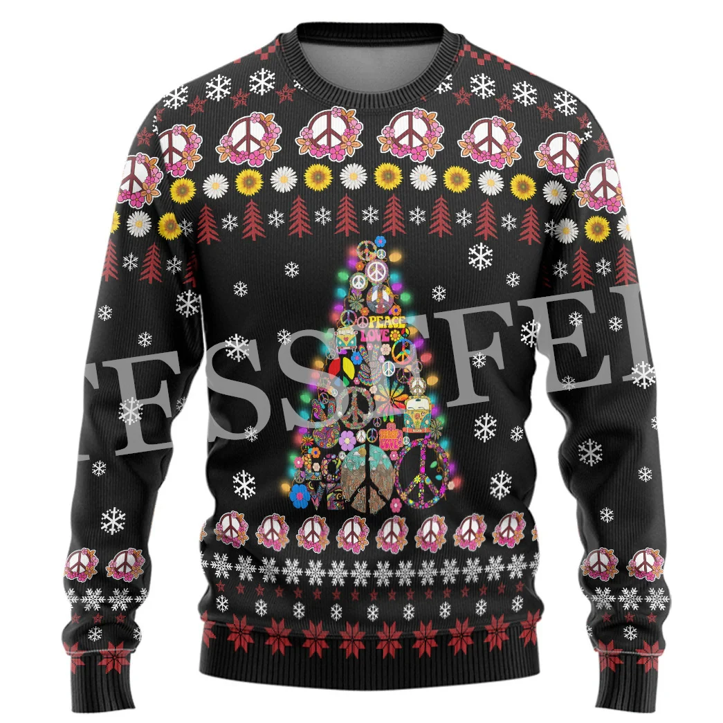 Santa Claus Pets Cotton Christmas Funny Knitted Ugly Sweater Vintage Winter Casual Harajuku Pullover Retro Long Sleeve 3DPrint V