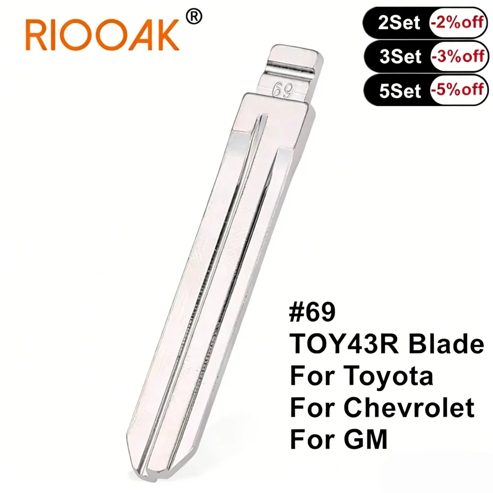 10Pcs #69 TOY43R Metal Uncut Flip Key Blade Compatible KD VVDI Replacement Blank For Toyota Chevrolet GM Holden Isuzu Car Remote