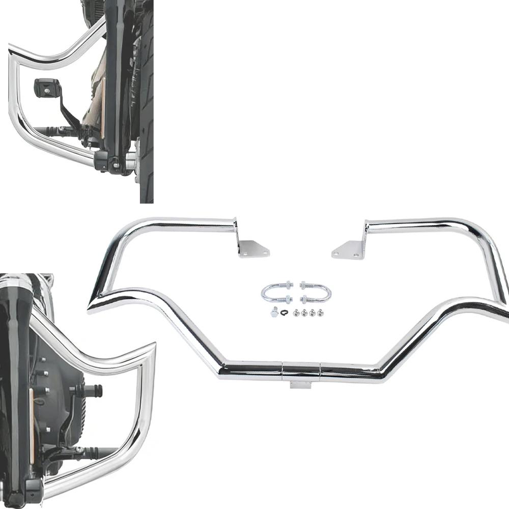 

Chrome/Black Crash Bar Engine Guard Highway Bar for Harley Dyna Fat Bob Low Rider Street Bob Wide Glide 2006-2017