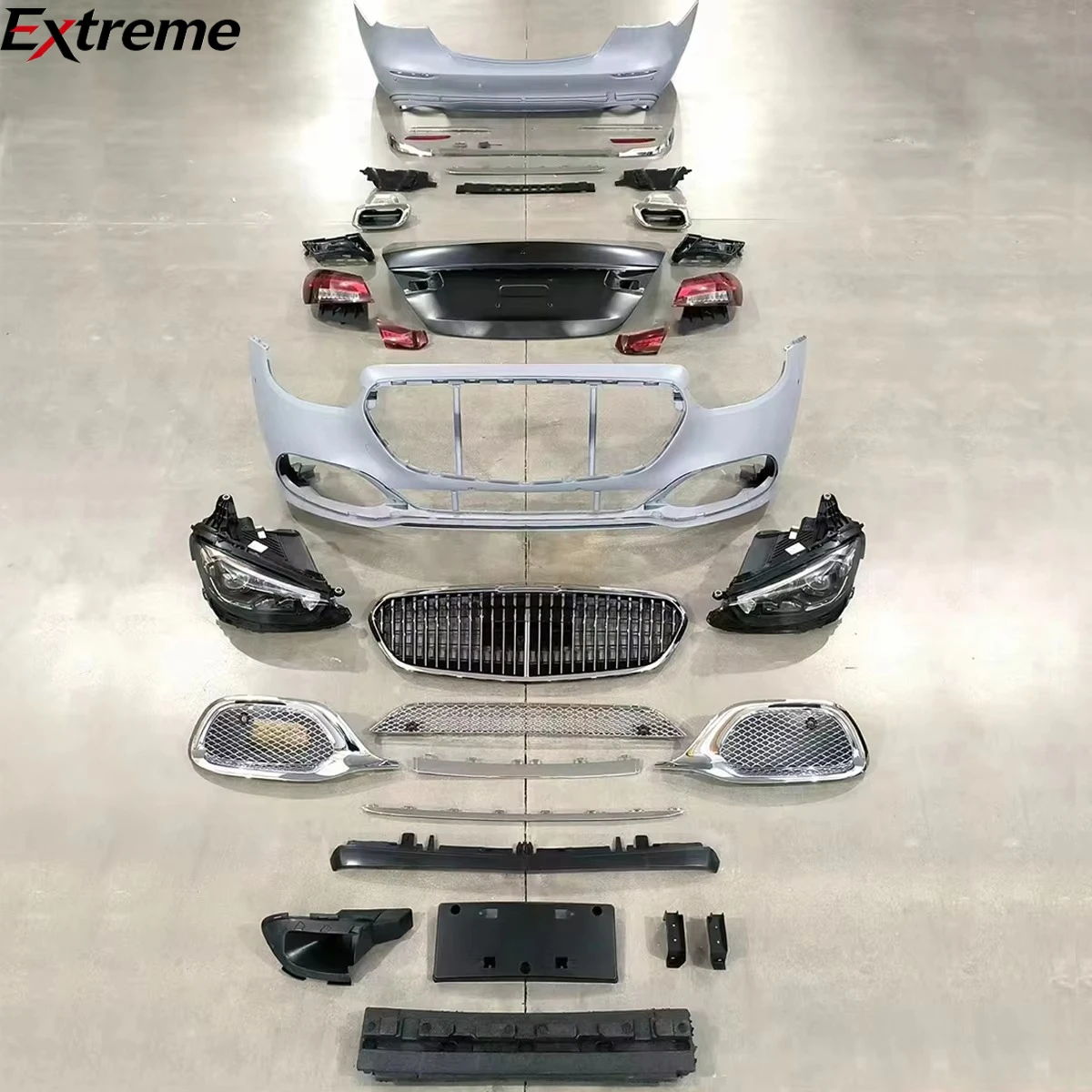 Auto Parts Body Kit for Mercedes Benz E Class W213 2016-2020 Upgrade to Maybach Style With Grilles Front Bumper Assembly.