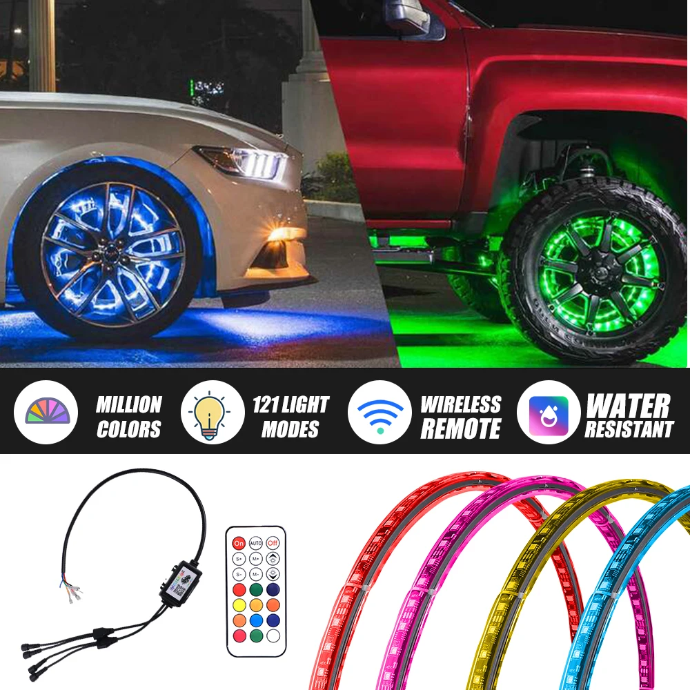 Hot selling;Rim Row Wheel Lights 4pc 17