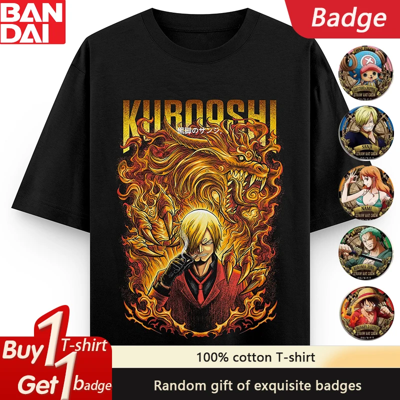 

ONE PIECE Peripheral Summer Cotton Short Sleeve T-Shirt 2025 Animation Printing Men's and Women's Fashion T-Shirt Printing