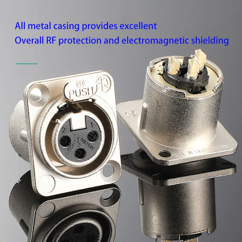 NEUTRIK Silver Gold Plated D-type XLR Socket NC3FD-LX 3-core Microphone Receptacle Male Female XLR Balanced Base Connector