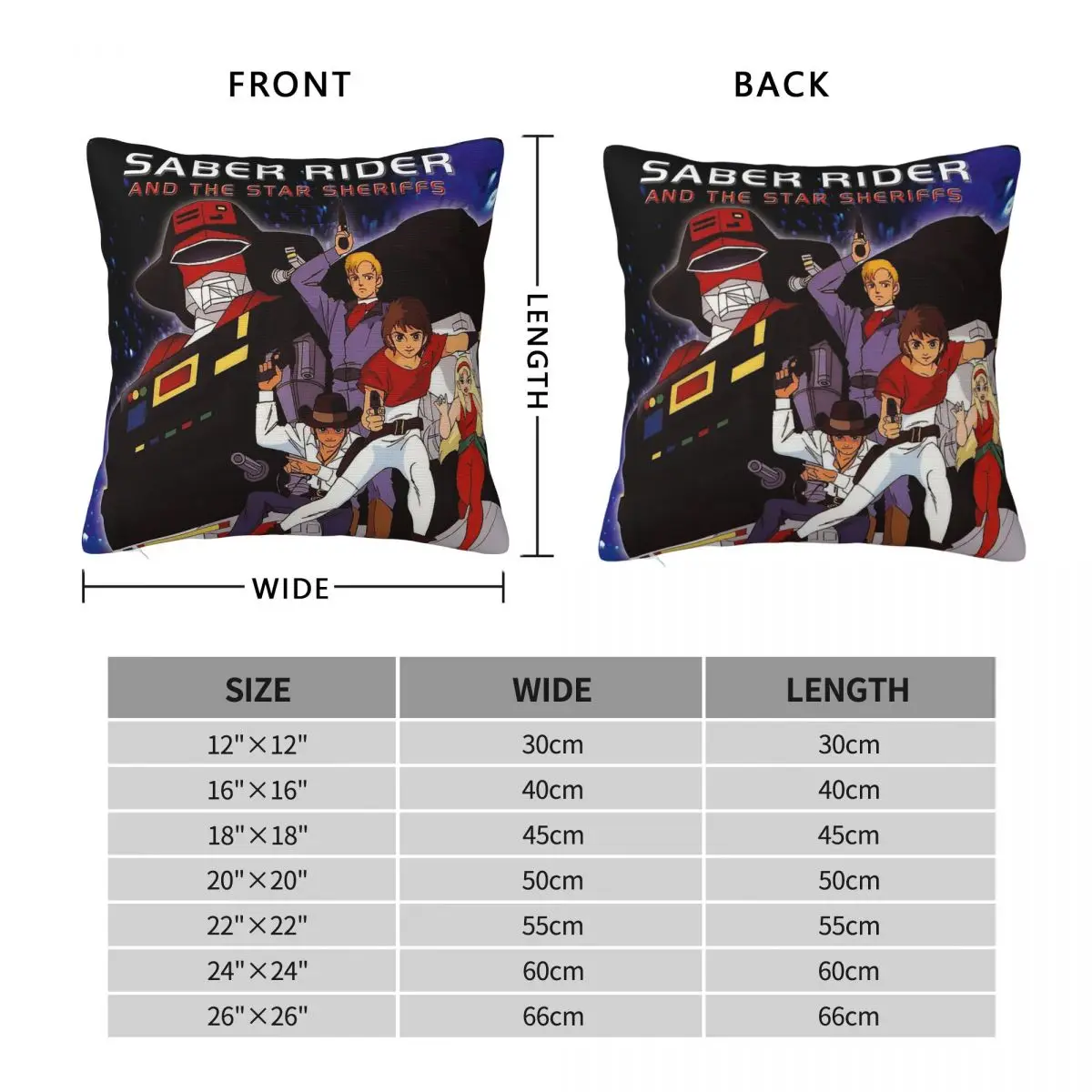 Saber Rider And The Star Sheriffs Square Pillowcase Polyester Linen Velvet Pattern Decor Pillow Case Home Cushion Wholesale