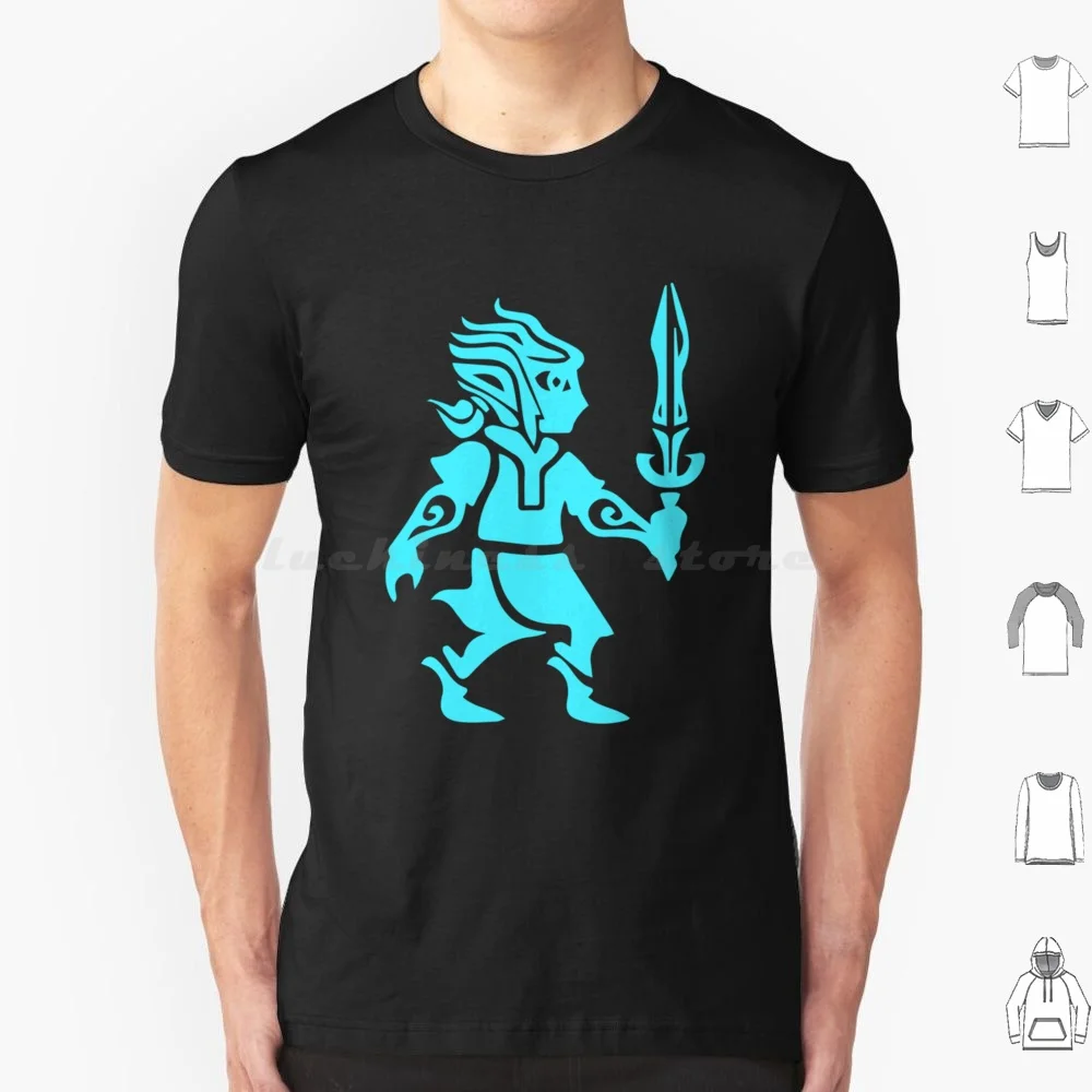 Blue Sheikah Rune Hero T Shirt Big Size 100% Cotton Legend Of The Legend Of Link Breath Of The Wild Gaming Loz Korok Majoras