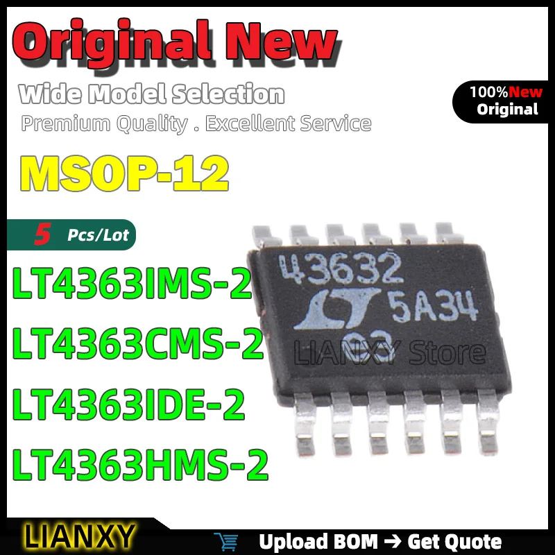 5pcs MSOP-12 LT4363IMS-2 LT4363CMS-2 LT4363IDE-2 LT4363HMS-2 Surge Suppressor New Original