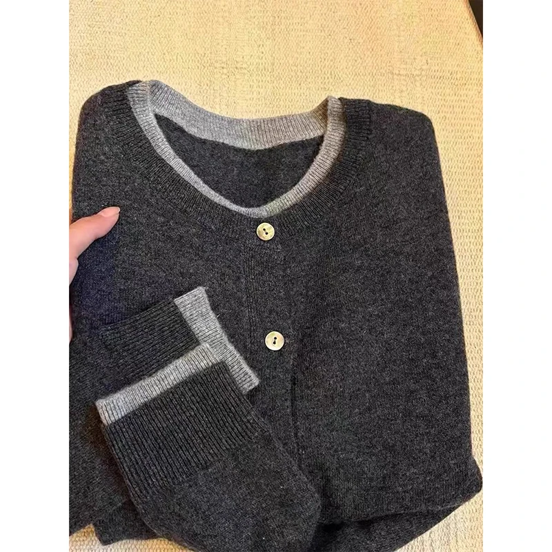 YIBASHU 여성 빈티지 섹시한 패치워크 니트 긴 소매 풀오버 겨울 캐주얼 브이넥 여성 슬림 여성 스웨터 패션 탑