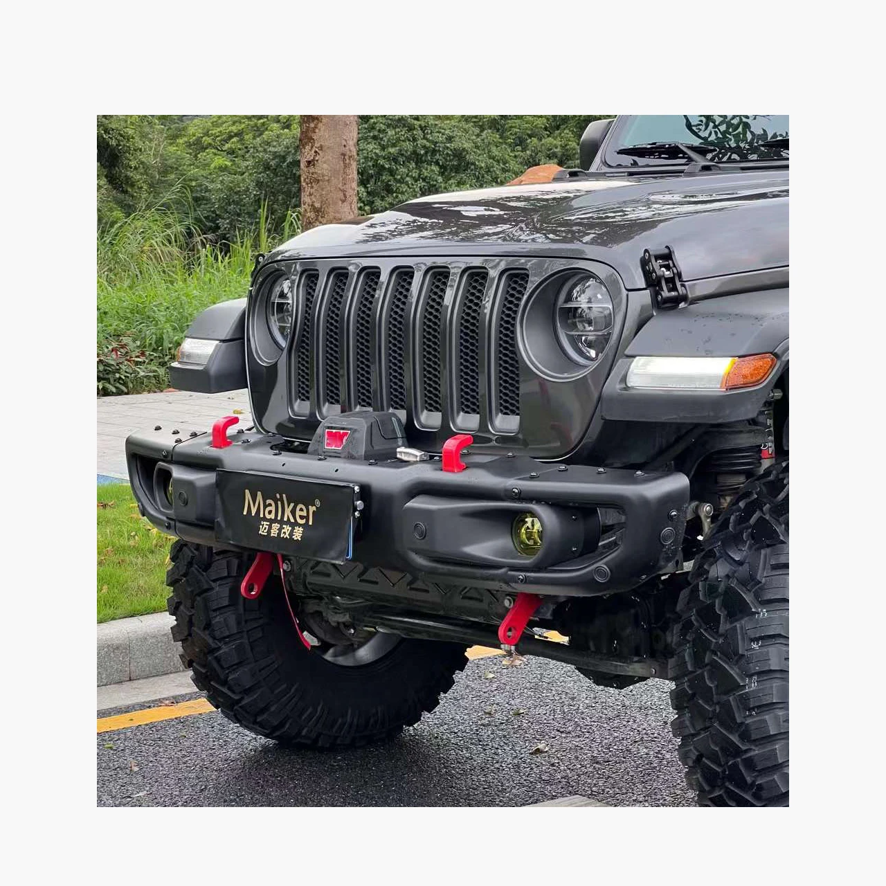 

10th Anniversary Front Bumper With Sensor Holes For Jeep Wrangler JL Parts Steel Bumper From Maiker Auto Accessories