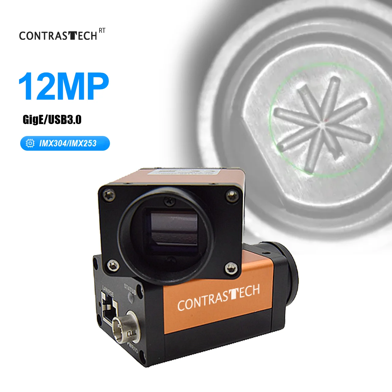 12MP 9fps 23fps IMX304 Global Shutter Industrial High Resolution Camera for  Machine Vision Inspection acA4112-8gm Contrastech