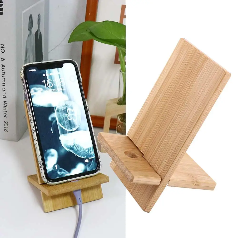 

Cell Phone Bamboo Stand Bracket Phone Bracket Stand Tablets Phone Holder Stand Bracket Cellphone Standing Charging Stand