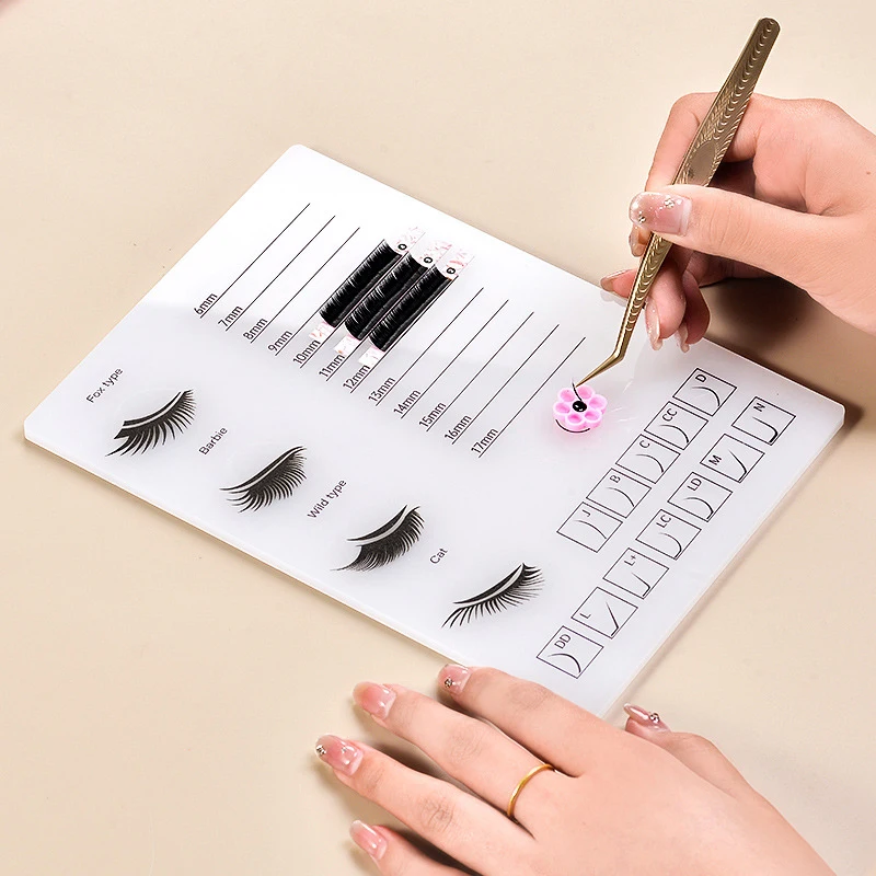 Acrylic Grafting Eyelash Board Multifunction Eyelash Extensions Holder Display Scale Plate Tray Glue Pallet False Lashes Tool