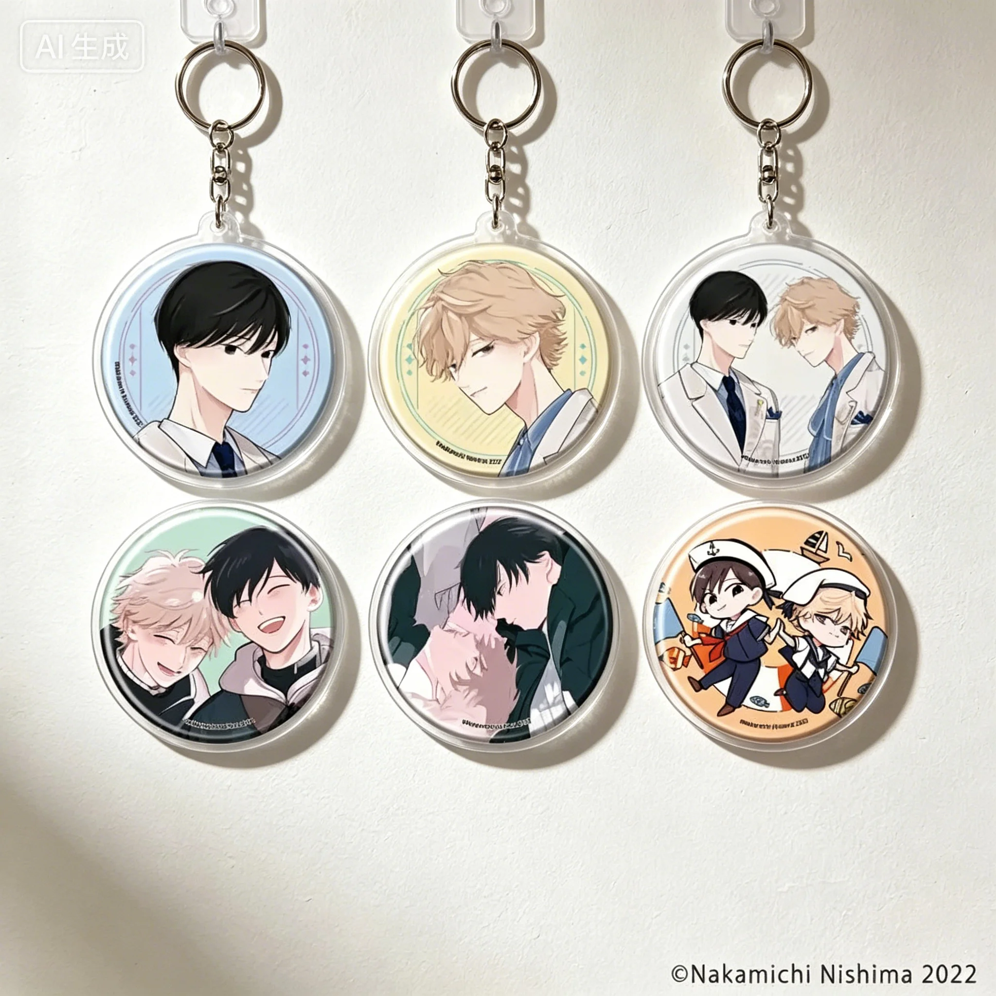 BL B's-LOVEY COMICS Ritsu Suzuki Kazuki Takasago circle Acrylic Pendant Keychains bag decorations Festivals Gifts