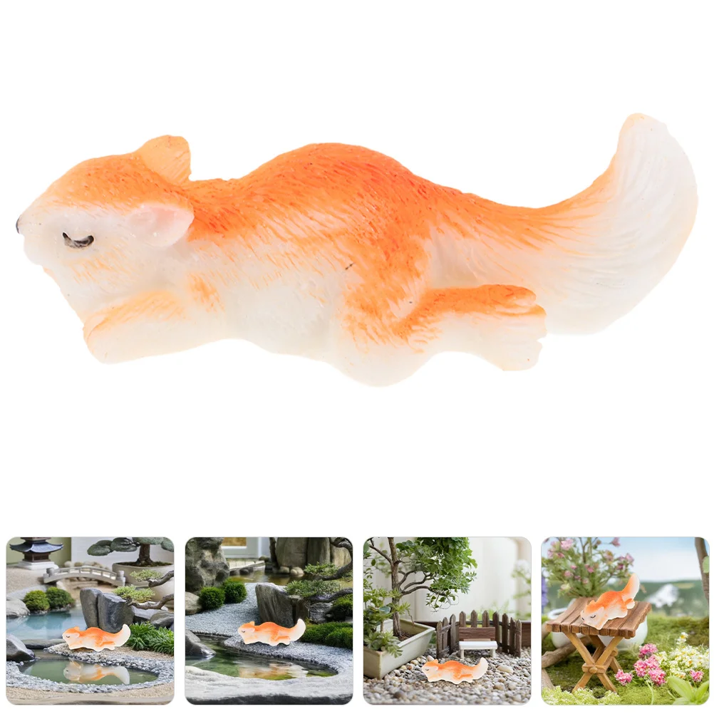 6 stks Miniatuur Landschap Eekhoorn Beeldjes Hars Tuinbeelden Voor Aquarium Home Office Decor Fairy Tuin Accessoires Outdoor