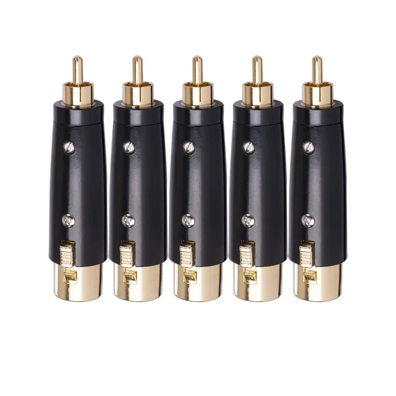 

Gold-plated Plug Zinc Alloy Shell Lotus Head RCA Male To Canon Female Audio Adapter