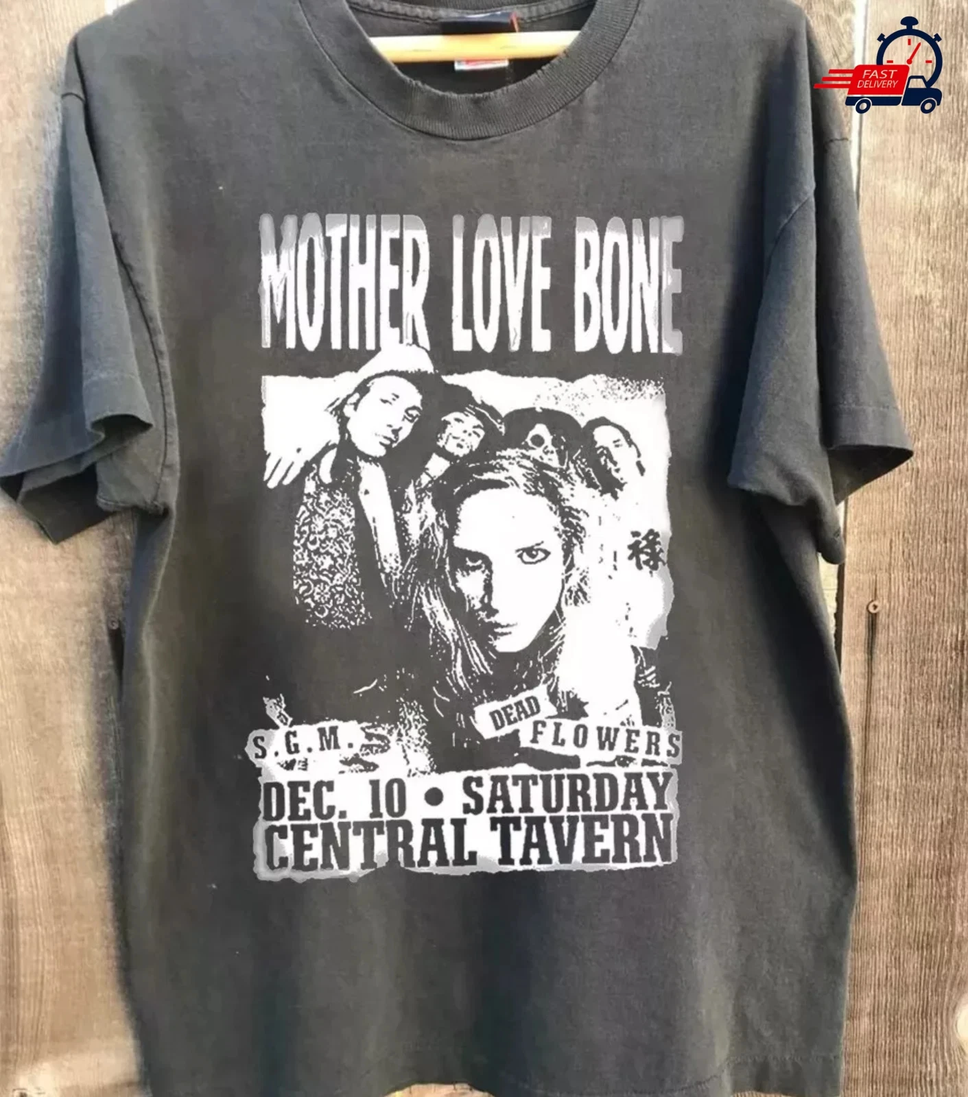 Mother Love Bone 1988 Club Graphic Charcoal Unisex T-Shirt Reprint Vintage T-Shirt Herren T-Shirts Übergroßes T-Shirt