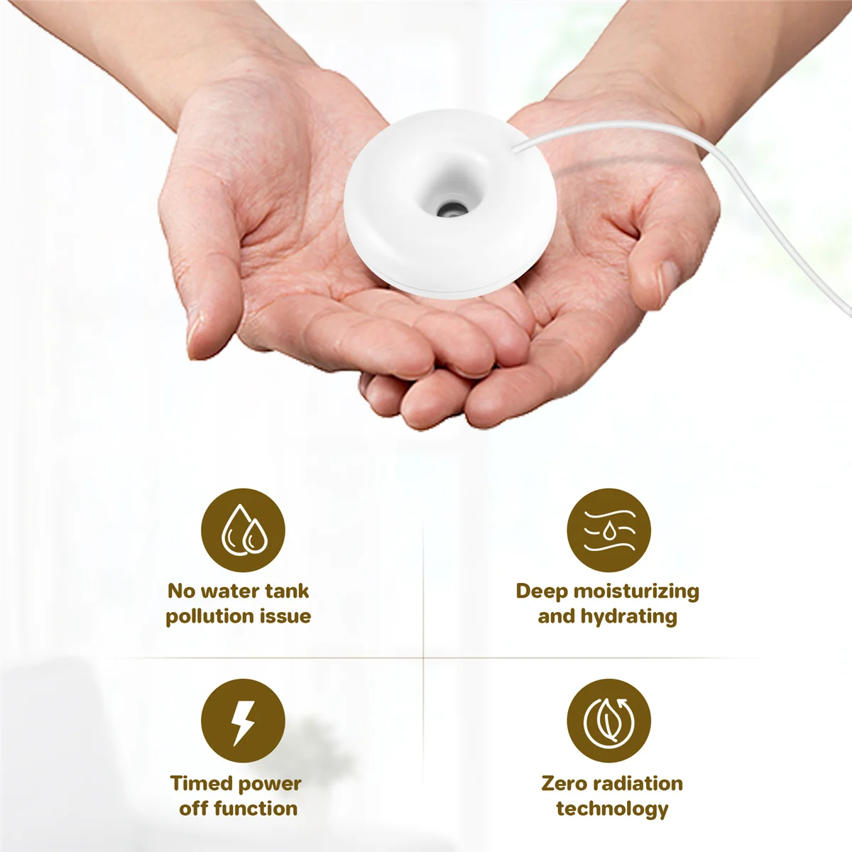 White donut humidifier usb office desktop mini humidifier portable creative air purifier whiteN02R