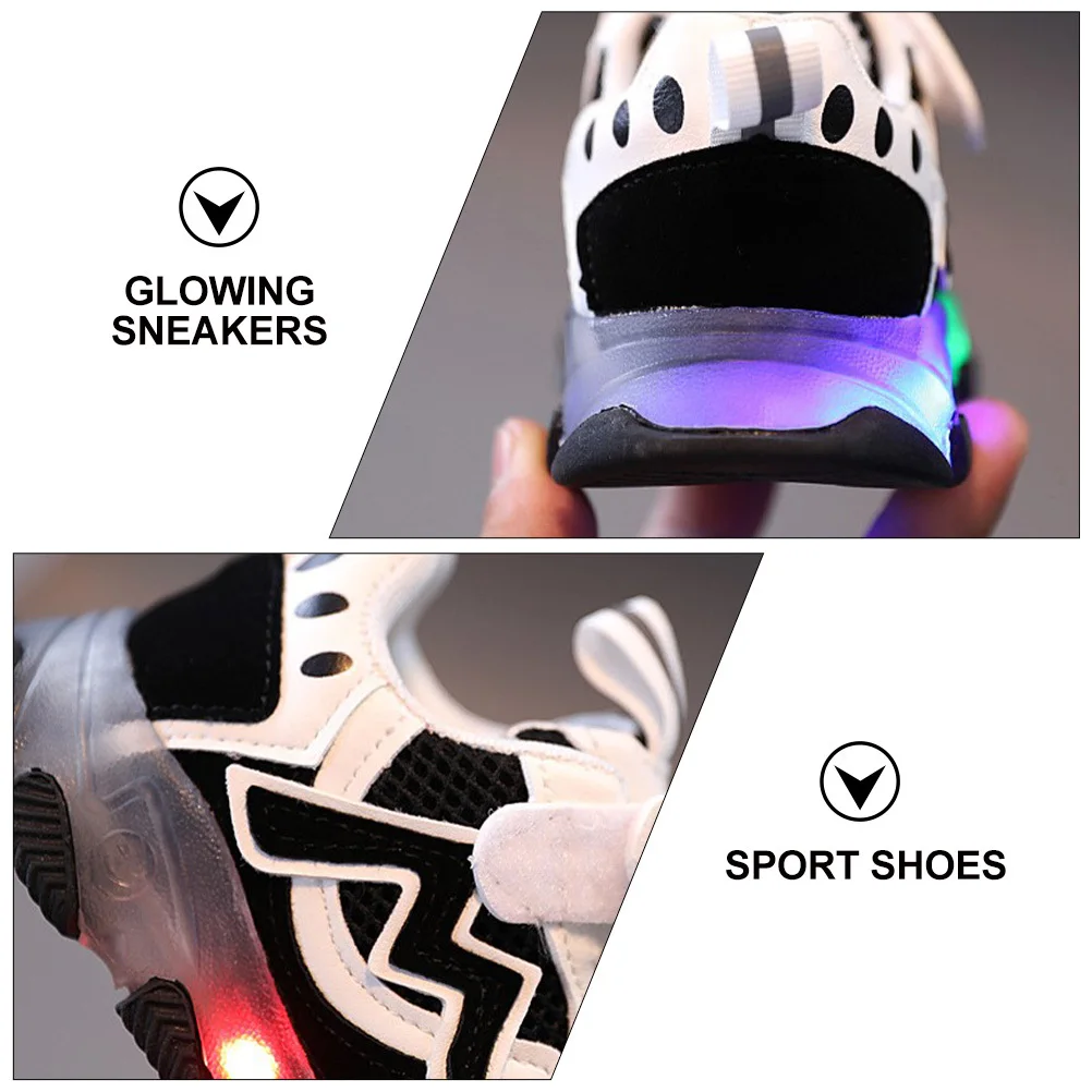 

1Pair Glowing Sneakers Stylish Sports Shoes for Kids Non-Slip Breathable Outdoor Footwear for Spring Summer Autumn