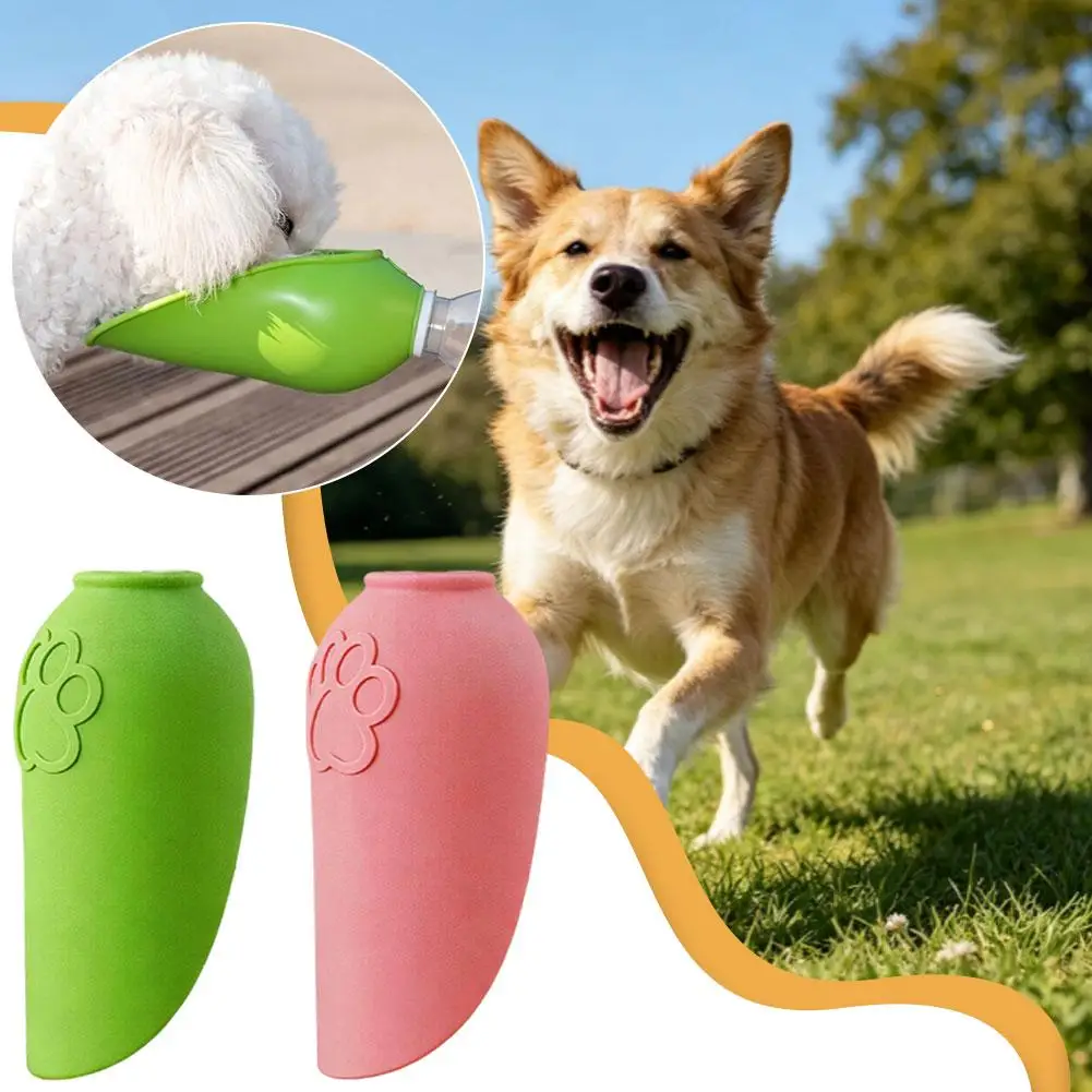 Foldable Portable Pet Water Cup Food Grade TPR Leaf Shape Dog Travel Water Bowl Fits Most Water Bottles Lightweight Carry Design