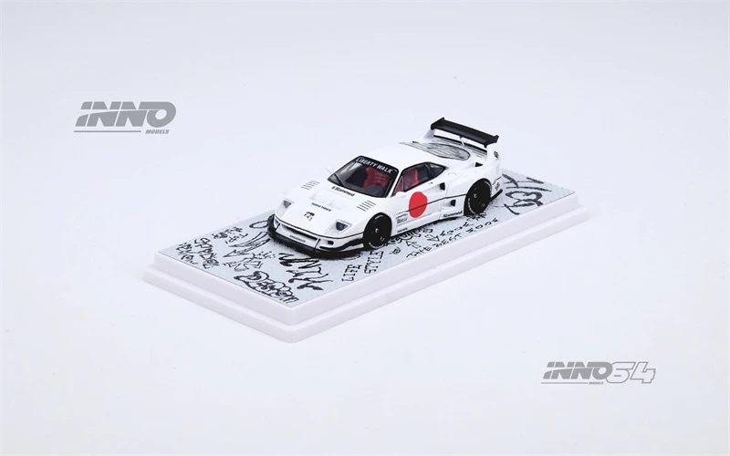 

New- INNO 1:64 LBWK F40 Tokyo Auto Salon 2023 white Diecast Model Car