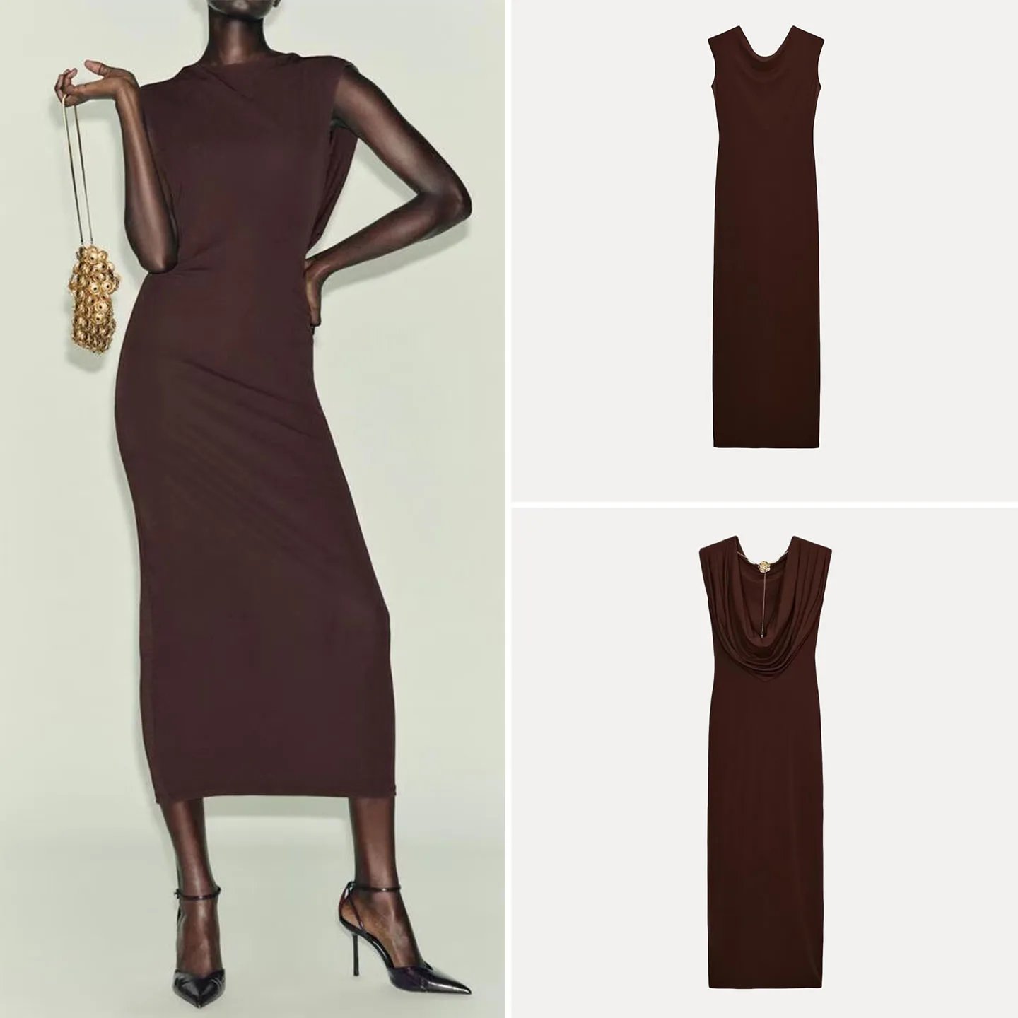 Z 2025 Nowa damska moda okrągła łańcuszkowa spódnica uniwersalna prosta spódnica tuba wyszczuplająca dopasowana do noszenia na co dzień