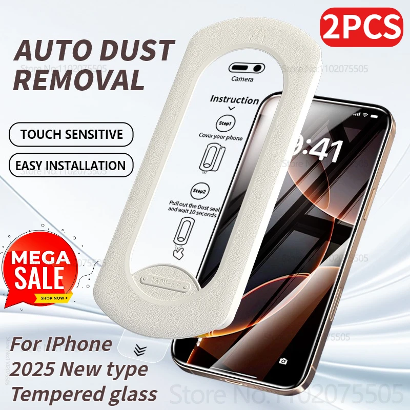 

2Pcs One-click Installation HD Tempered Film for IPhone 16 Promax 16 Plus 15 Promax 15 Pro 16E Easy Install Tempered Glass Films