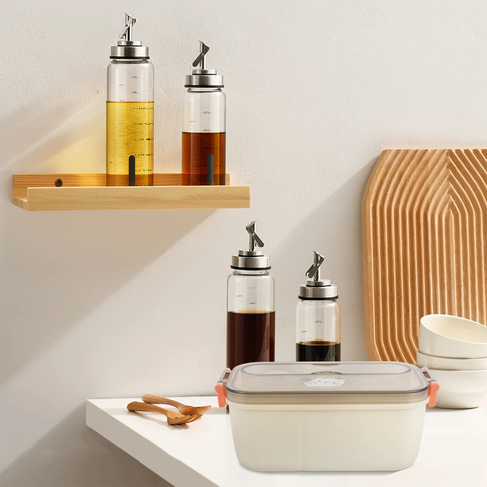 

1.2L Plastic Lightweight Portable Compartment Lunch Container For Adults Fruit Food Storage Box Detachable Easy Clean