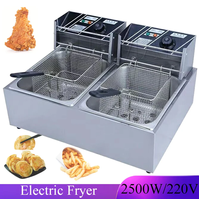 

Electric Single Tank Deep Fryer French Fries Frying Machine Oven Hot Pot Fried Chicken Grill Chip Cooker Basket