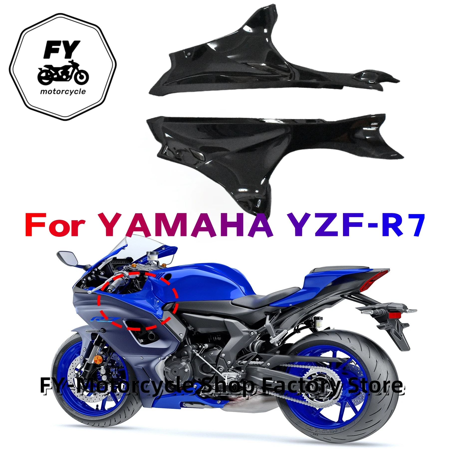 For Yamaha YZFR7 YZF R7 2022-2023 Carbon fiber paint Dash Board Side Panels Cover Parts Kit Fairings Motorcycle Side Panels Cove
