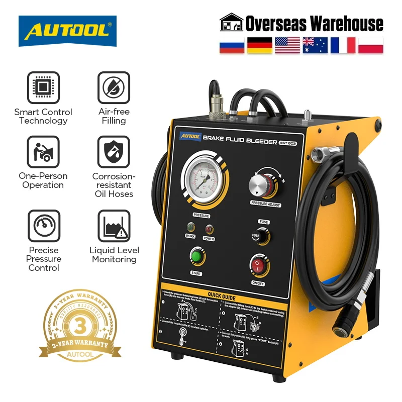 

AUTOOL AST603 Automotive Brake Fluid Bleeder Pumps Brake Oil Exchanger Tool 220V/110V Car Brake Fast Extractor For Vehicles