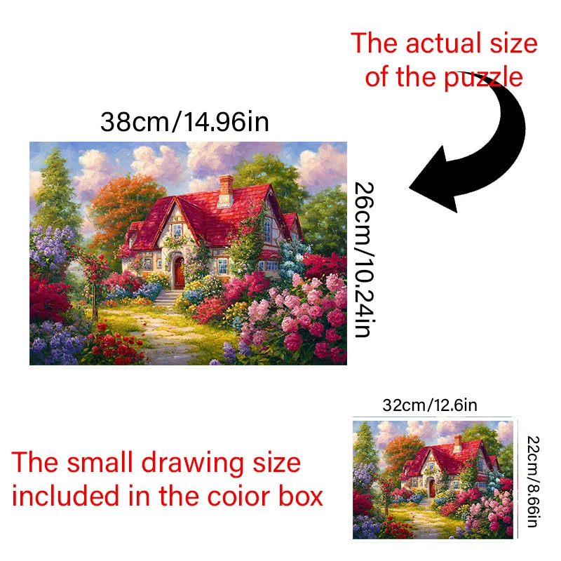 500 قطعة من صندوق الألغاز الصغير للبالغين بتصميم كوخ الحديقة - مقاوم للخدش، مستوى صعوبة عالي للكبار، أدخل عائلي #2