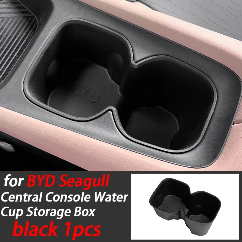 Car Central Console Water Cup Storage Box for BYD Seagull Dolphin Mini Interior Accessories 2024