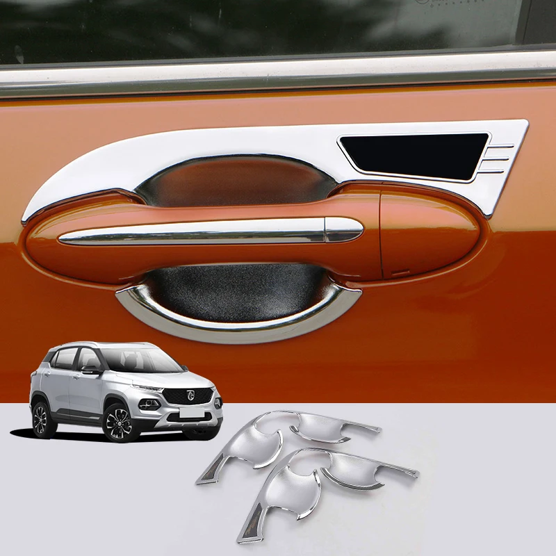 Car Exterior Door Bowl Cover Chrome for Chevrolet Groove CN180S 2017 2018 2019 2020 2021 2022 2023 Baojun 510 Accessories Kit