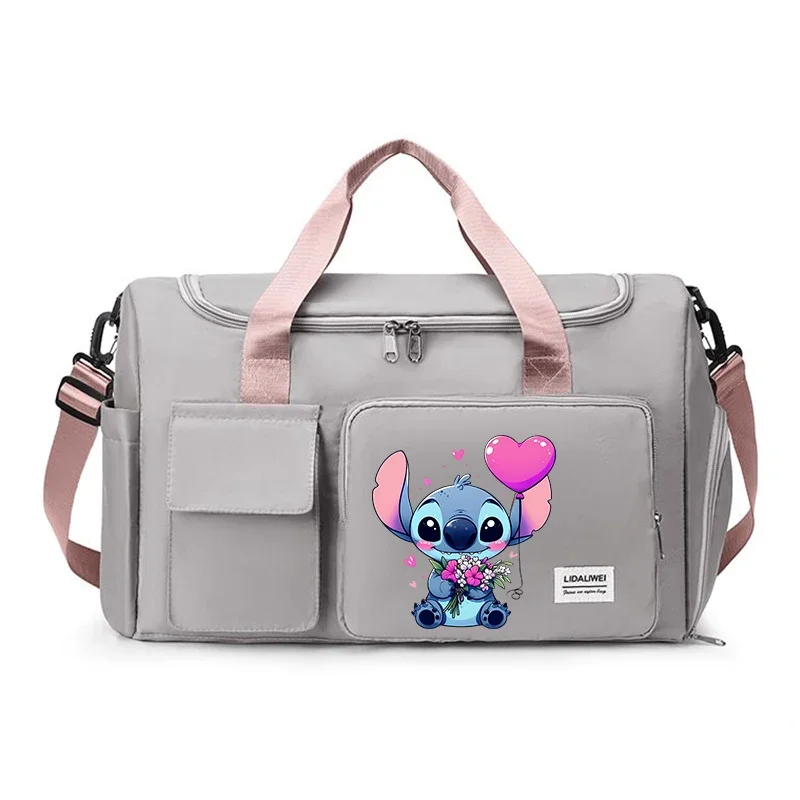 Lilo &Stitch Disney Women Travel Bag Kawaii Cartoon Men Waterproof Gym Sport Bag Fitness Handbag for Men Storage Bag Shoulderbag