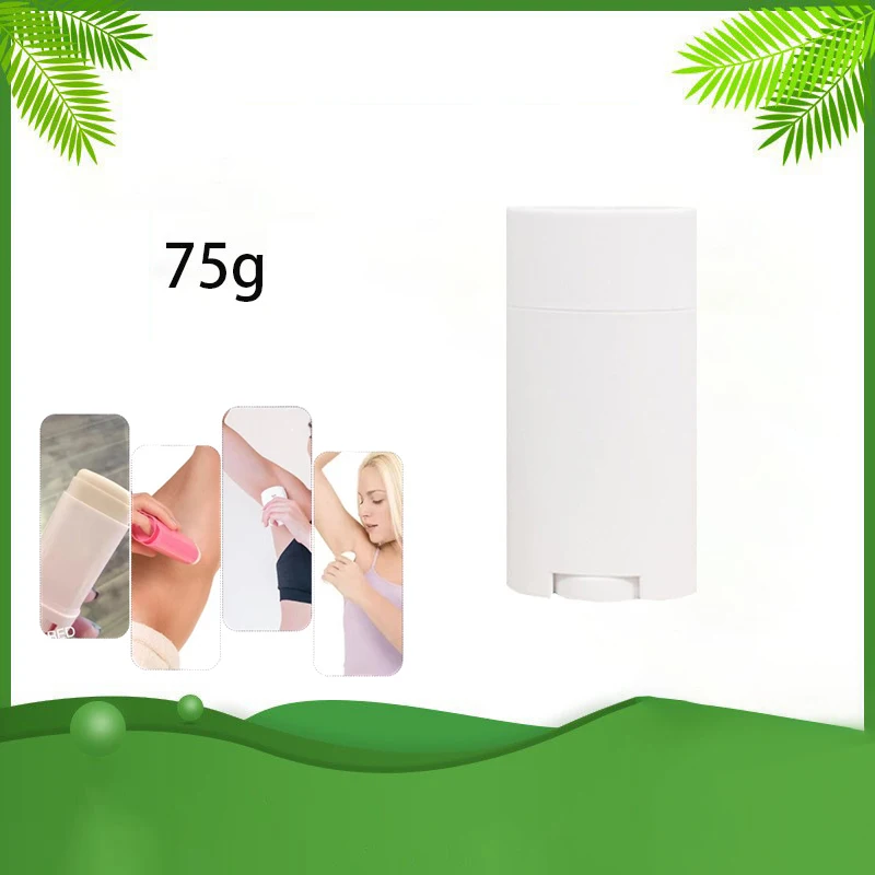 Plastic White 75g Refillable Perfume Deodorant Containers Empty Lip Balm Tube Portable Cosmetic Lipstick Tubes