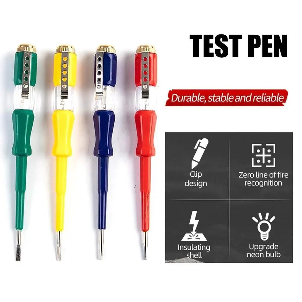 Portable Flat Screwdriver Electric Tool Hand Tools LED Voltage Tester Multipurpose 100-500V Circuit Test Pen