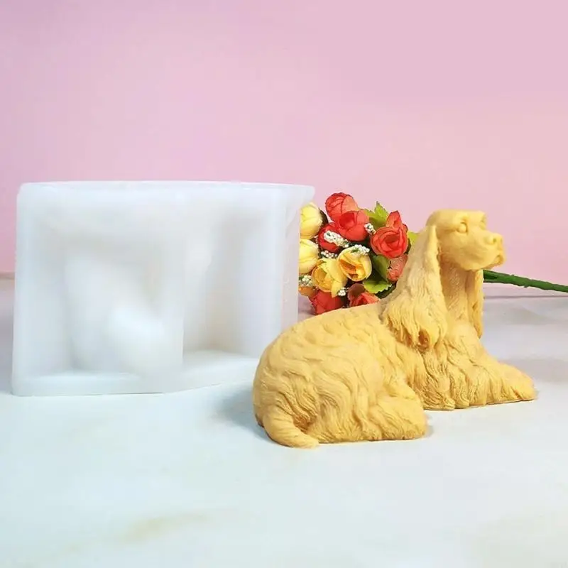 

W0YA Dog Silicone Mold for Candle Making Animal Crafting Moulds Silicone Texture