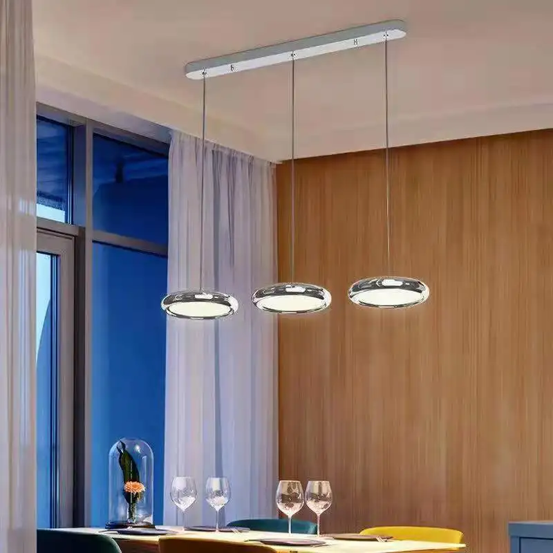 

Nordic Modern Minimalist Restaurant Chandelier Three Intelligent Luxury Led Lights Living Room Dining Table Bar UFO Chandelier