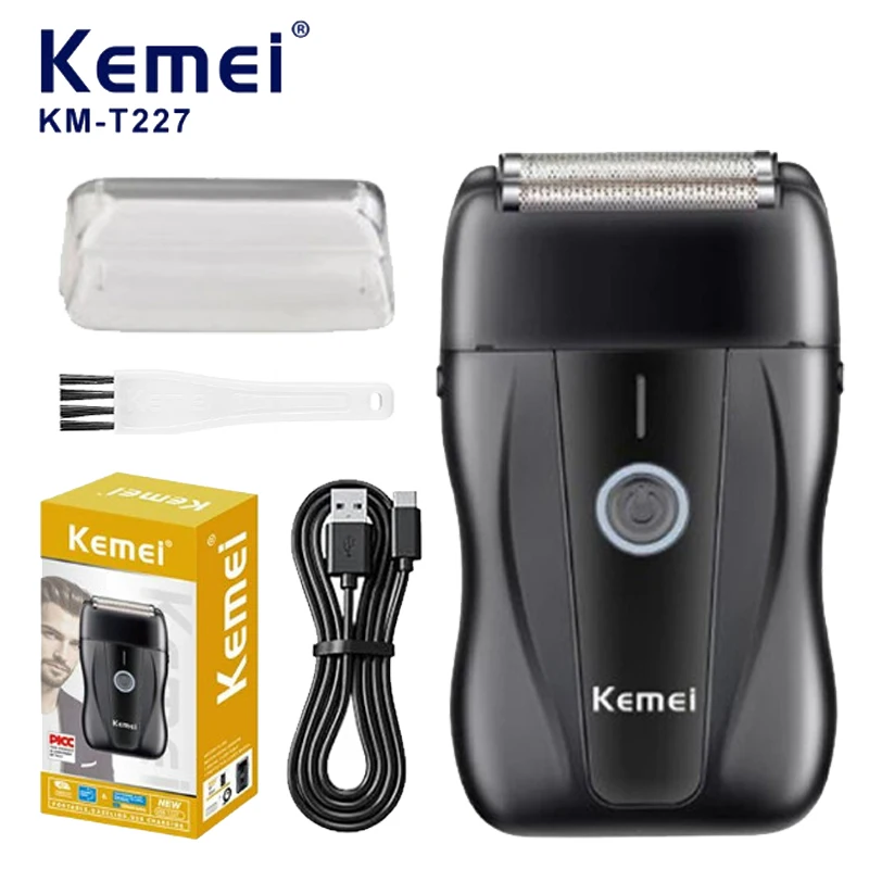 

Kemei KM-T227 сабельная электробритва, высокоскоростная бритва для бороды, мужская бритва с USB-зарядкой, изысканный подарок