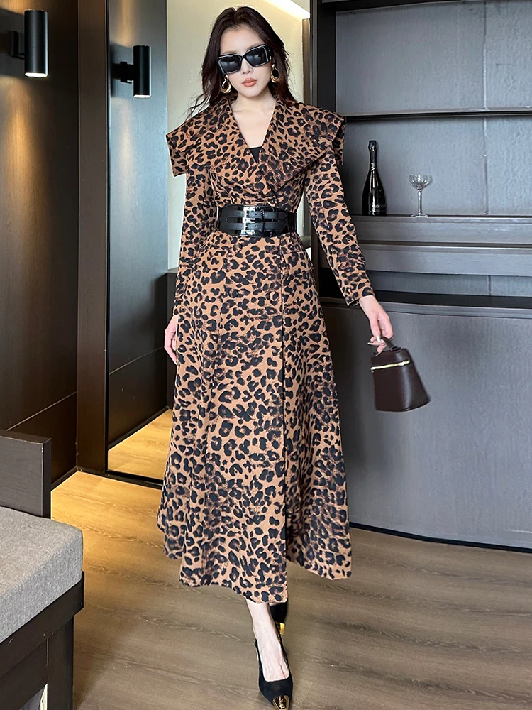 

Новое женское длинное пальто Slim Fit с длинными рукавами, модное, двубортное, осенне-зимнее, в уличном стиле, с принтом, из полиэфирного волокна