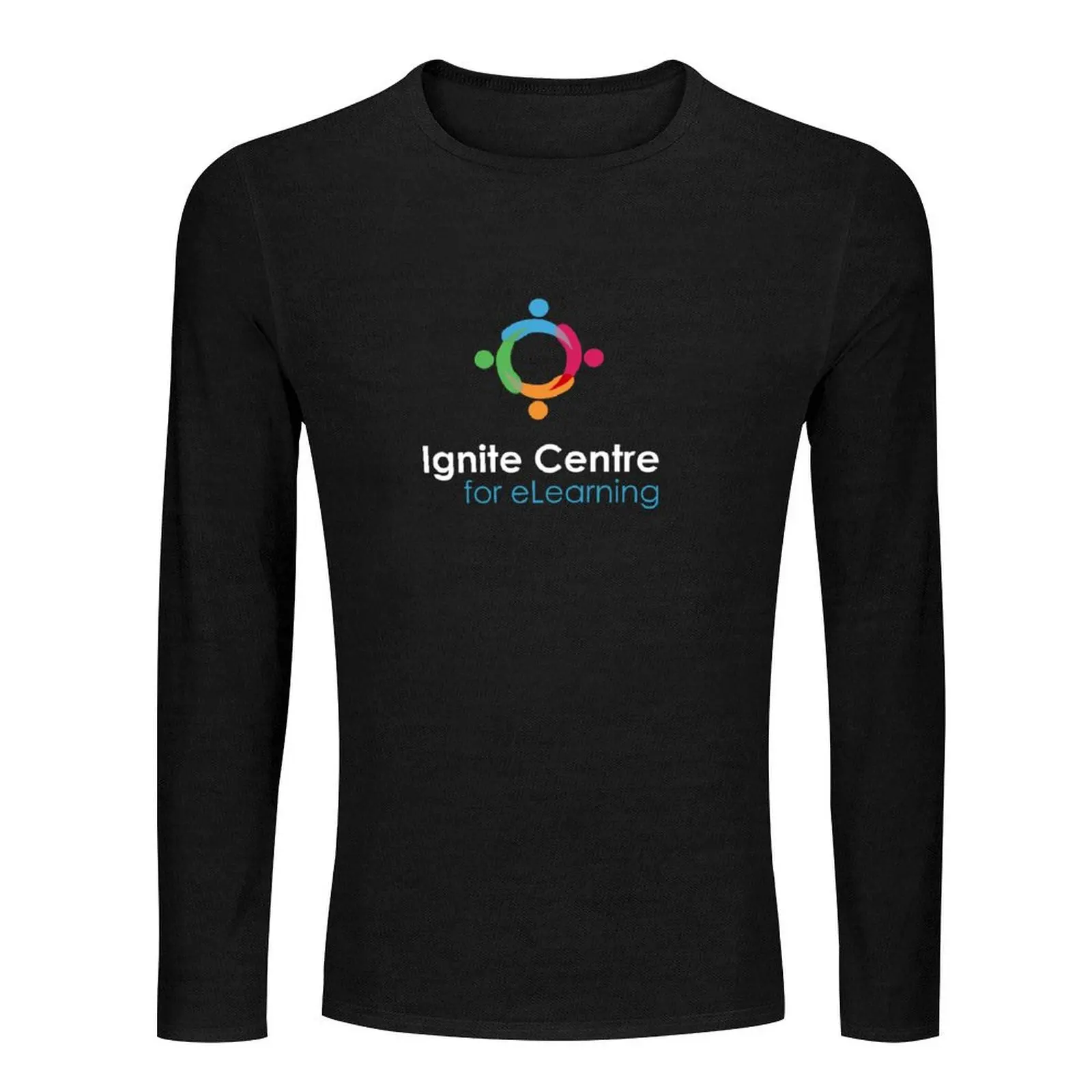 Ignite Centre Official Merch (on black) Long T-Shirt kawaii clothes cute tops heavy weight t shirts for men