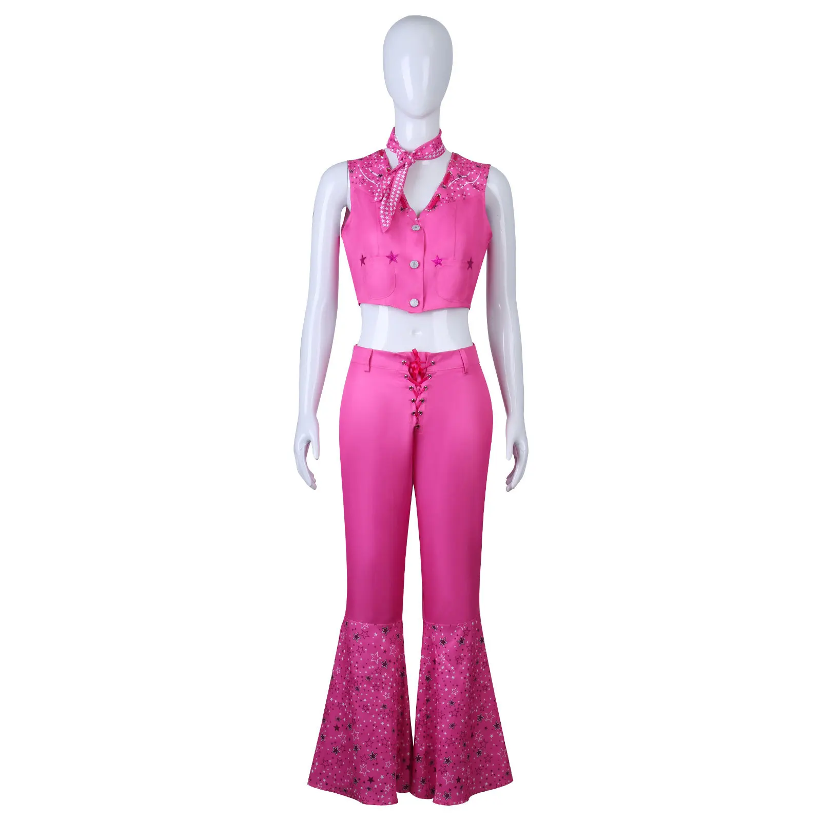 Child Adult Barbara Live Action Movie Pink Princess Cosplay Costume Five Star Summer Woman Sleeveless Top Pants Suit Halloween