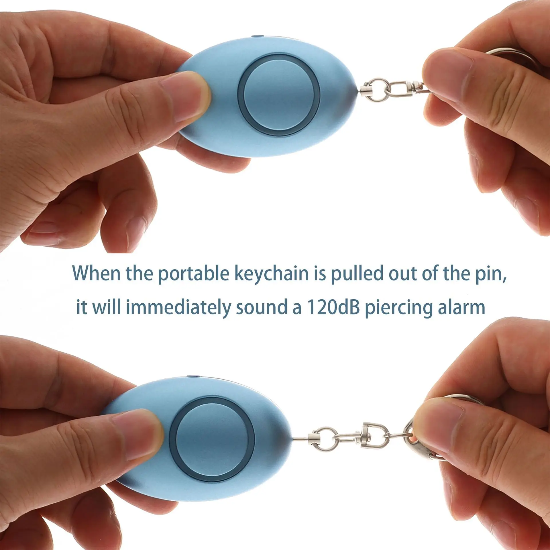 Portable Egg Shape Self-Defense Alarm Personal Safety Anti-Wolf Device LED Finder Safety Protection Emergency Alarm Keychain